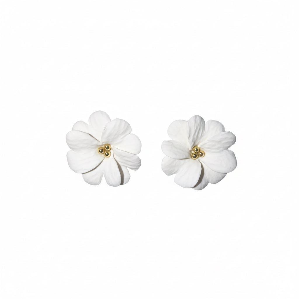 White Bloom stud earrings
