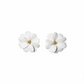 White Bloom stud earrings